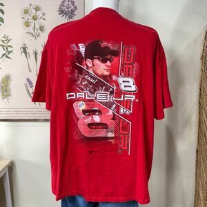 Vintage 90s Y2k Red Dale Earnhardt Jr 8 Nascar Racing Car Graphic T-Shirt XXL